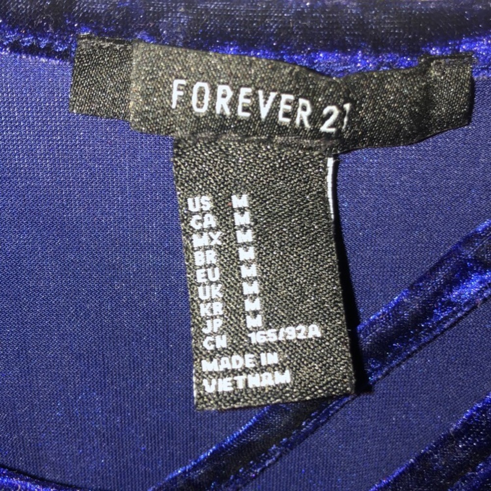 Royal blue velvet top - Picture 3 of 3